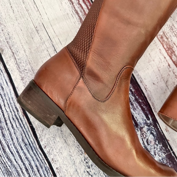 Blondo Viva Tall Leather Riding Boots Butterscotch Brown Waterproof - Picture 3 of 10